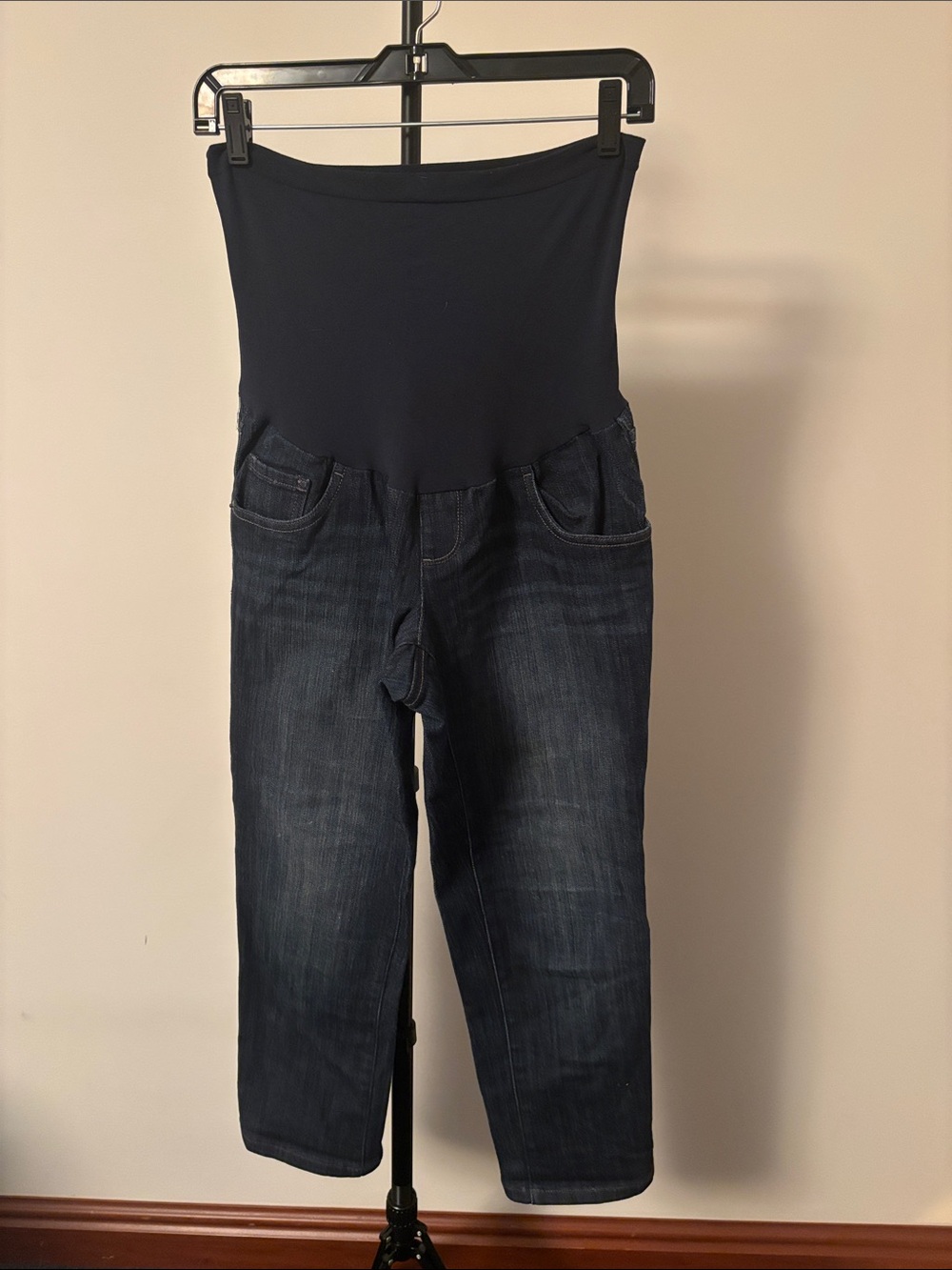 Motherhood Dark Blue Maternity Crop Jeans